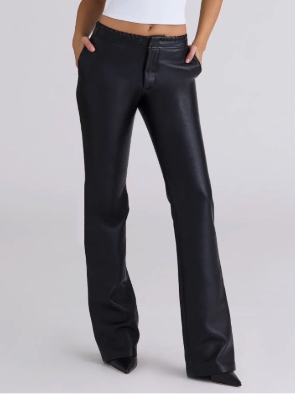 House of CB Adara Faux Leather Pants in Black